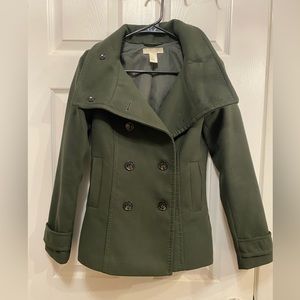 H&M olive green small pea coat